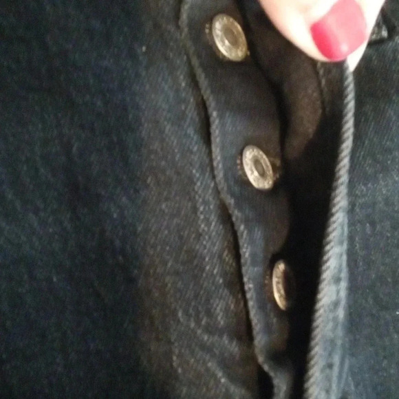 Levi's 501 button fly black Raw Hem High Rise Distressed Womens size 29 - Picture 5 of 12